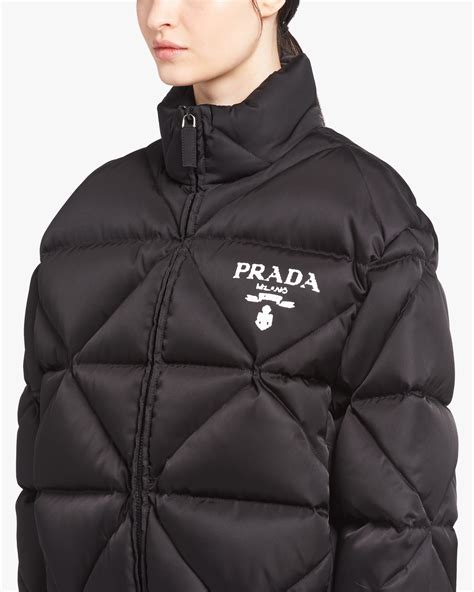 prada re nylon gabardine down jacket|Black Re.